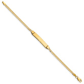 14k Polished Solid Chain/Solid Plate Curb Link 26x5mm Plate 6 inch Baby/Child ID Bracelet